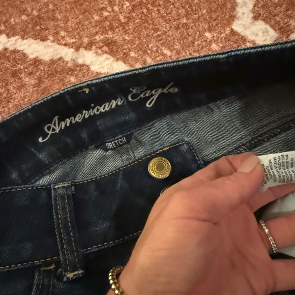 American Eagle Outfitters Dark Blue Flare Jeans - Picture 3 of 5